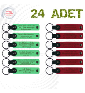 F Yeşili & Kırmızı, Düğün Misafirlerine Anlamlı Anı, 24’lü Set, Kişiselleştirilebilir Hediyelik