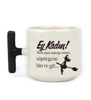 Ey Kadın! Baskılı Kadınlar Günü Siyah Kulplu T Kupa
