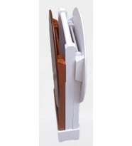Zigon Çanta 90125 Sehpa Oval Model İkili Takım Mdf Ceviz-Beyaz Renk Uyum El Yapım (Beyaz - Ceviz)