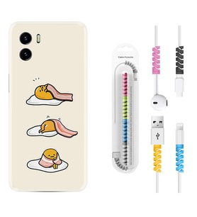 Vivo Y15S Y32 Y33S Y51 Y53S Kılıf Kablo Koruma Spiral Silikon Sweety Egg 1322