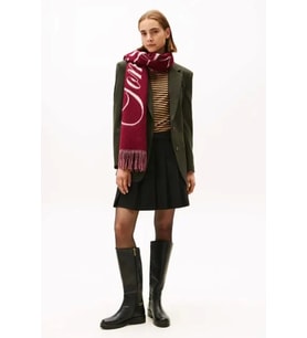 Tommy Hilfiger Zamansız Yün Pileli Mini Kadın Siyah Etek WW0WW48354BDS