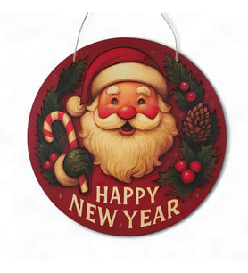 Noel Baba Kapı ve Duvar Süsü Happy New Year