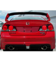 Honda Civic FD6 (2006-2011) Mugen RR Sağ Sol Çift Çıkış Arka Tampon Eki - Difüzör Plastik)