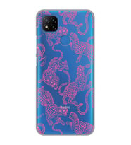 Redmi 9C / Redmi 10A Uyumlu Pembe Leopar Desenli Şeffaf Telefon Kılıfı
