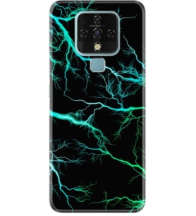 Camon 16 Kılıf Silikon Desen Özel Seri Green Thunder 1693