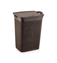 Omnipazar SY-4630 Plastik Safir Kirli Çamaşır Sepeti 55 lt Kahverengi