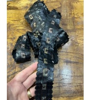 SİYAH ZİRKON TAŞLI SUNİ DERİ ŞERİT DİKİŞ AKSESUARI EN 4 CM 81METRE)