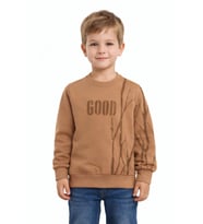 Erkek Çocuk Önü Arkası Baskılı Sweatshirt BGL-ST05241 (Camel)