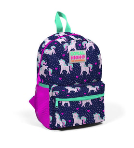 Minik Yuva Sırt Çantası Lacivert Pembe Unicorn Desenli İki Bölmeli  23334