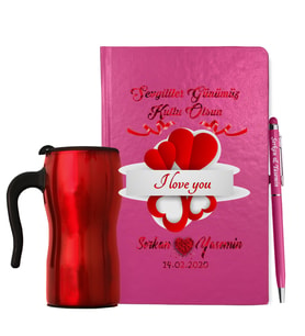 Sevgililer Gününe Özel Defter Kalem & Termos Mug Hediye Seti 28
