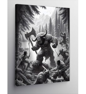 Kanvas Tablo Minotaur Ve Savaşçılar