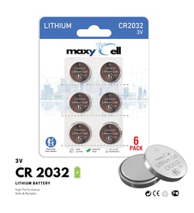 MaxyCell 6 adet CR2032,DL2032 3V