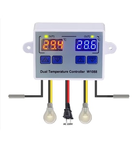 Yate10 W1088 AC 220V 10A Çift Kontrollü Termostat