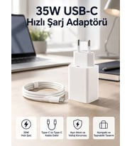 35W USB-C Hızlı Şarj Adaptörü Type-C to C Kablo Seti
