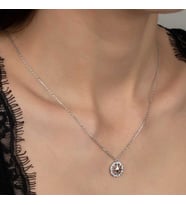 Swarovski Taşlı Gümüş Çember Bayan Kolye