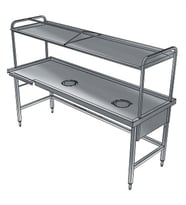 Electrolux Professional Bulaşık Kabul Tezgahı, 2 Sıyırma Hunisi, Basket Raflı, Sağdan Sola - 2200x800 Mm BHST2208R