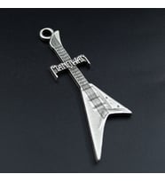 Manowar Elektro Gitar Kolye Ucu - Antik Gümüş Kaplama - Kod:314