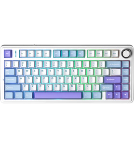 F75 Mekanik RGB TKL Star Vector Switch Kablosuz Makrolu Hot Swap Klavye Mor