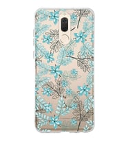 Huawei Mate 10 Lite Uyumlu Kapak Floral Su Yeşili Tasarımlı Şeffaf Silikon Kılıf