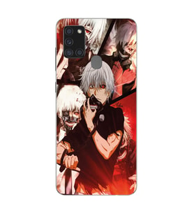 Samsung Galaxy A21S Uyumlu Tokyo Ghoul Kaneki Ken Tasarımlı Şeffaf Telefon Kılıfı