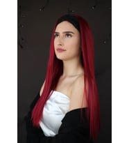 Caş Dekorasyon Isıya Dayanıklı Yarımay Çıt Çıt Saç - 39# - Şarap Kızıl - Düz - 60 Cm - 110 Gr