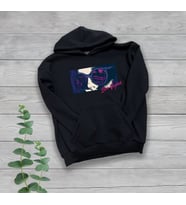 Bon Voyage Göğüs Baskılı Unisex Oversize Siyah Sweatshirt