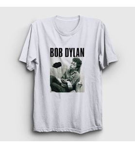Presmono Unisex Beyaz Portrait Bob Dylan T-Shirt 301528tt