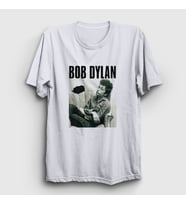 Presmono Unisex Beyaz Portrait Bob Dylan T-Shirt 301528tt
