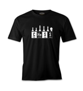 Satranç - Elementler Siyah Erkek Tshirt