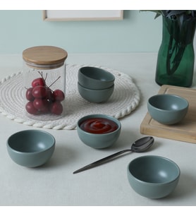 Keramika Mat Yeşil Bulut Mini Çerezlik / Sosluk 8 Cm 6 Adet 322
