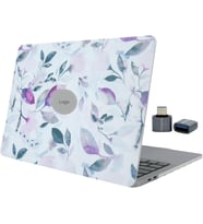 MacBook Air M1 Kılıfı A2337 A2179 A1932 Uyumlu 13.3 İnç Çiçek Desenli Hard Case Sert Kapak Mat UV Baskılı İnce Hafif MacBook Air Kılıfı Beyaz