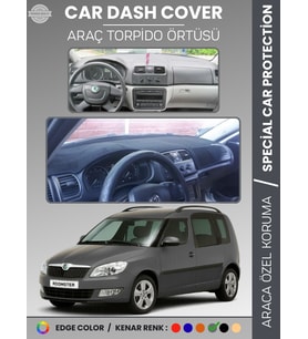 SKODA ROOMSTAR (2007-2014) Torpido Örtüsü Ön Göğüs Halı Torpido Koruma Tam Uyum Kaymaz UV Koruma