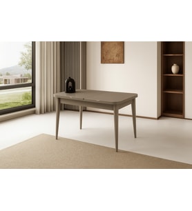 Kelebek Ortadan Açılır Büyüyen Yemek Masası Cappicino 80x130cm