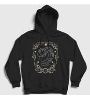 Presmono Unisex Siyah Aquarius Zodiac Hediye Kova Burcu Kapüşonlu Sweatshirt 526271tt