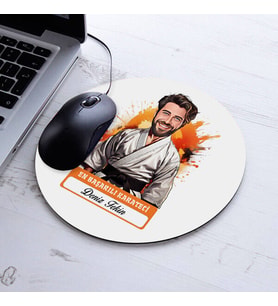 Kişiye Özel Hediye Karikatürlü En Başarılı Erkek Karateci Mousepad