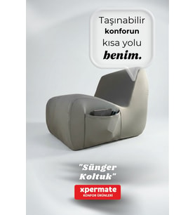 Sünger Koltuk – Taşınabilir, Çok Amaçlı, İskeletsiz, Yer koltuğu, Armut Koltuk Mavi (Gri)