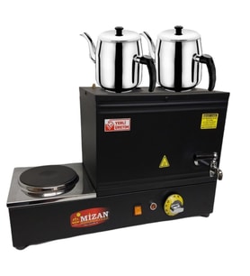 Mizan MC206-SYH Çift Demlik Pleytli Çay Kazanı 20 LT Siyah + DEMLİK