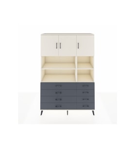 Hyperion Dolap 8 Raflı 8 Çekmeceli 3 Kapaklı 132x44x195 Aytaşı-Aytaşı/Antrasit