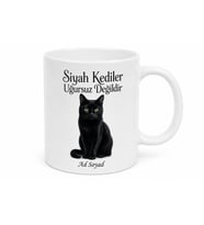Siyah Kedi Uğursuz Değildir Temalı Hayvansever Motivasyon Kupası Hediye Bardak