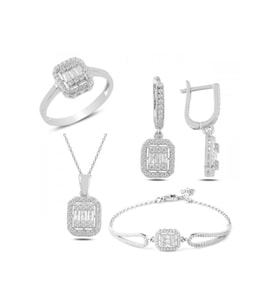 Gümüş Baget Set Ve Bileklik