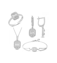 Gümüş Baget Set Ve Bileklik