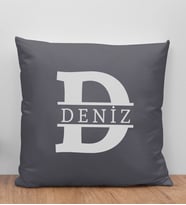 BK Gift Kişiye Özel Harfli Premium Kumaş Kırlent Yastık-1 (5 Farklı Renk Seçeneği), Arkadaşa Hediye, Ev Hediyesi, Doğum Günü Hediyesi (Antrasit)