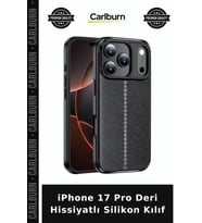 iPhone 17 Pro Deri Hissiyatlı Silikon Kılıf Cep Örtü