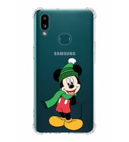 Samsung Galaxy A10s  Köşe Korumalı Antişok Kapak Mickey Mouse Tasarımlı Şeffaf  Kılıf