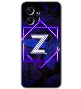Redmi Note 12 4G Kılıf HD Desen Baskılı Kılıf - Dark Neon Yaprak Z Harfi