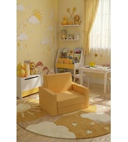 Çocuk Koltuğu Komple Sünger Katlanabilir Yataklı Minder Yatak (0-4 YAŞ) LENSA HOME (Sarı)