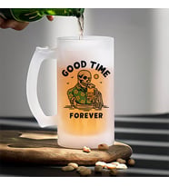 Good Time Forever Yazılı Eğlenceli Bira Bardağı