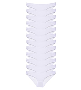 12 adet Süper Eko Set Likralı Kadın Slip Külot Beyaz