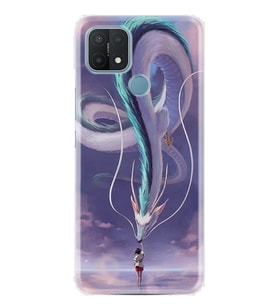 Oppo A15 A15s Kılıf Silikon Desen Özel Seri Kız Ve Ejderha 1742
