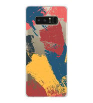 Samsung Galaxy Note 8 Kapak Brush Stroke Tasarımlı Şeffaf Silikon Kılıf